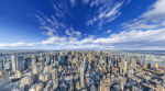 Perspective image of a city panorama.